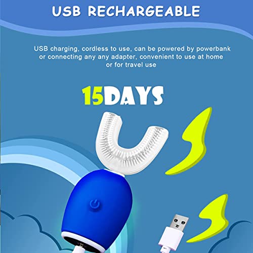 HANNEA Ultrasonic U Shape Electric Toothbrush for Kids 5-7 Years Old, 3 Cleaning Modes, with Replacement Toothbrush Tip, USB Rechargeable Toothbrush for Kids Waterproof Electric Toothbrush HANNEA Ultrasonic U Shape Electric Toothbrush for Kids 5-7 Years Old, 3 Cleaning Modes, with Replacement Toothbrush Tip, USB Rechargeable Toothbrush for Kids Waterproof Electric Toothbrush